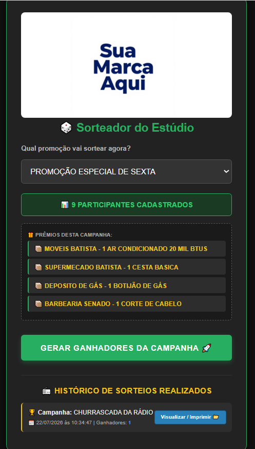 Módulo Sorteador do Estúdio